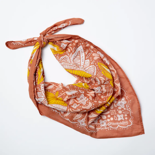 Amelia Illustrated Scarf - Large Square