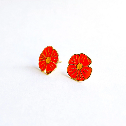 Poppy Enamel Earrings