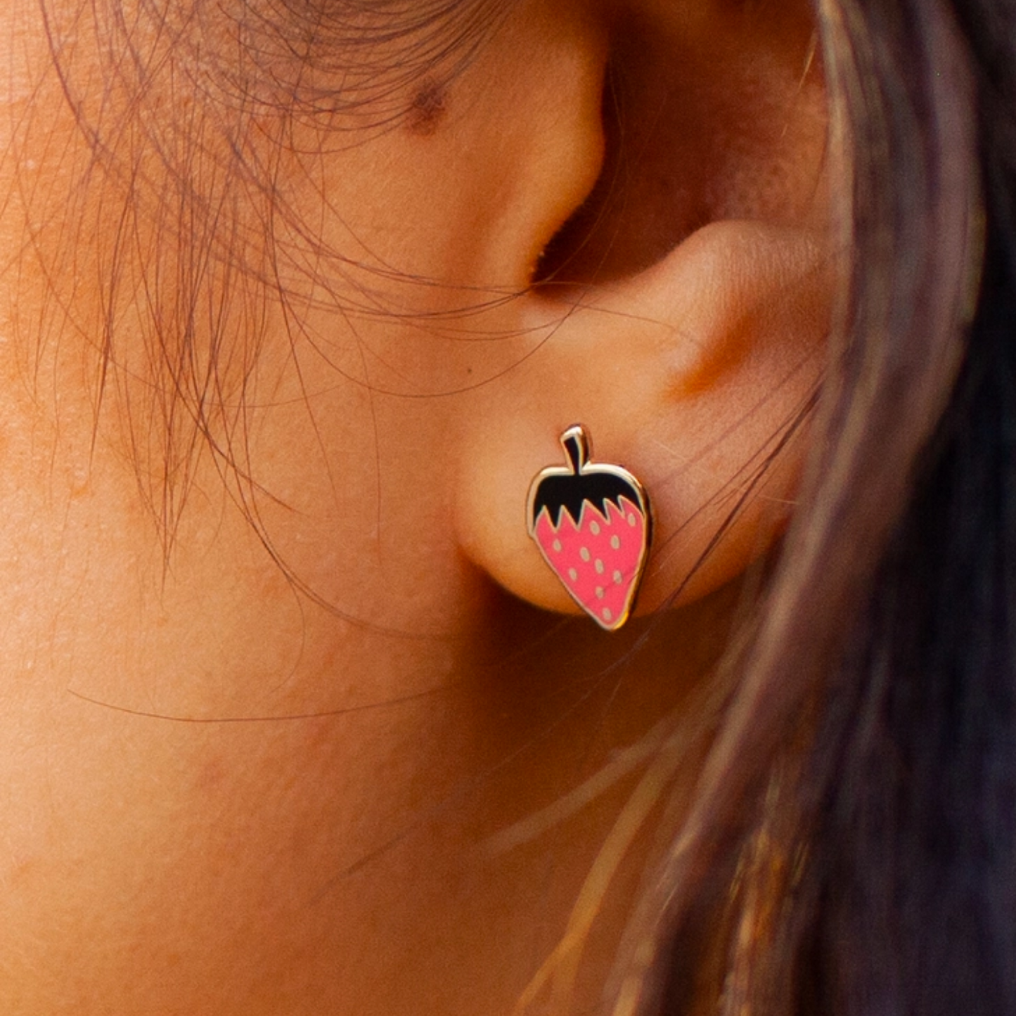 Strawberry Enamel Earrings
