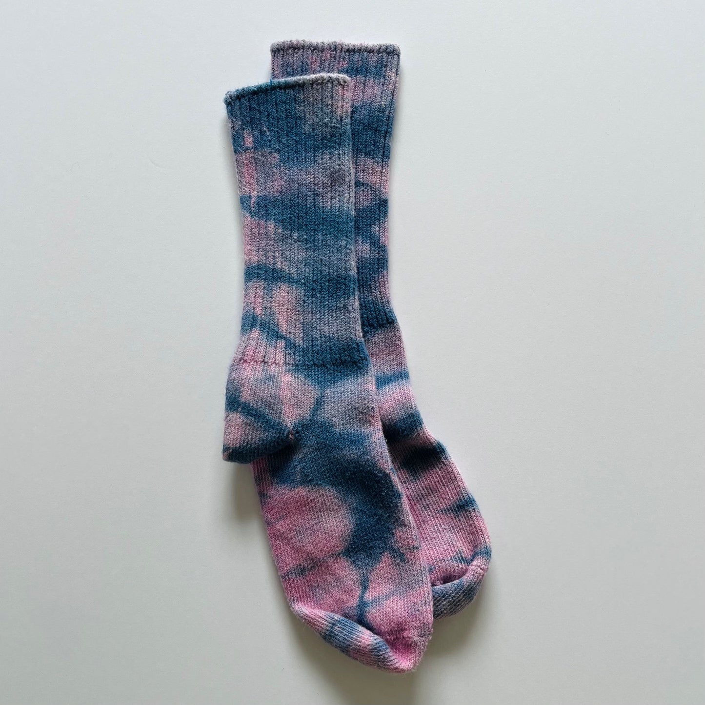 Hand Dyed Cotton Socks - Indigo Shibori