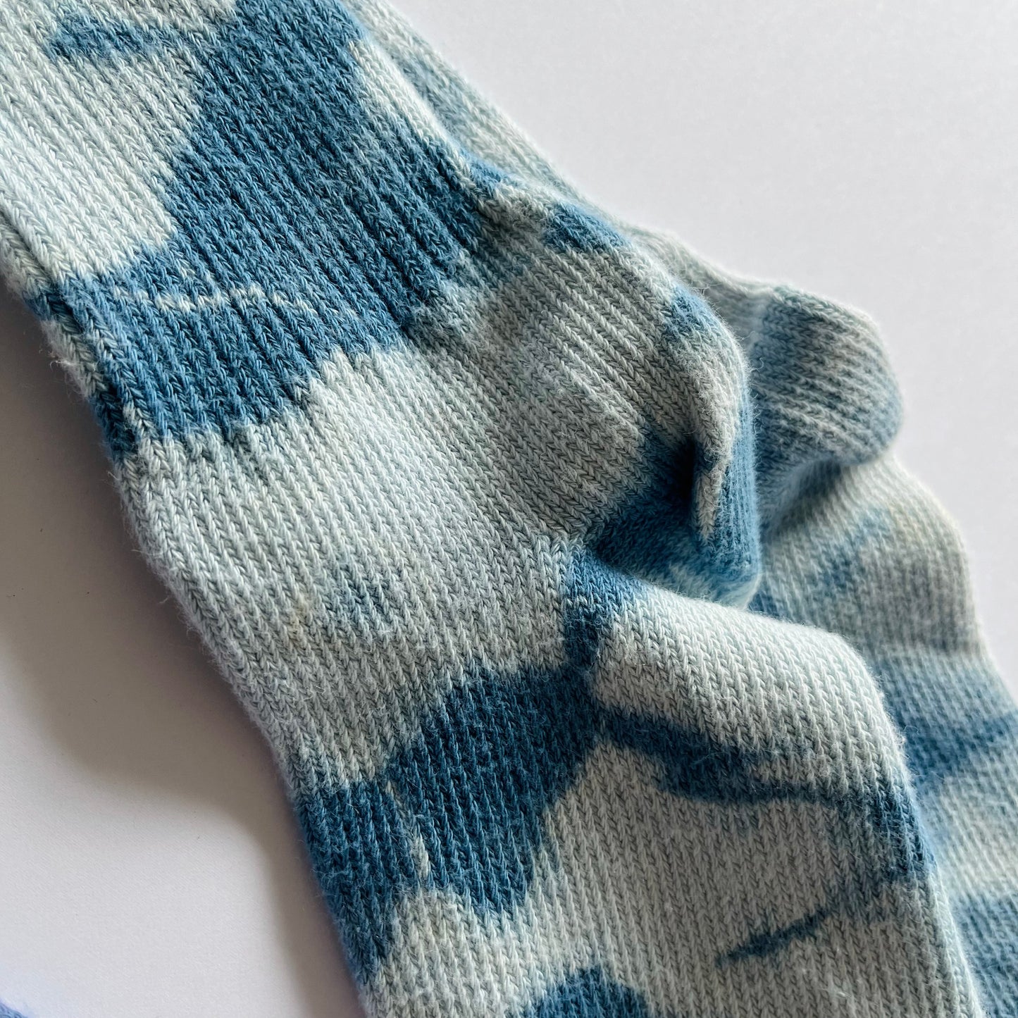 Hand Dyed Cotton Socks - Indigo Shibori