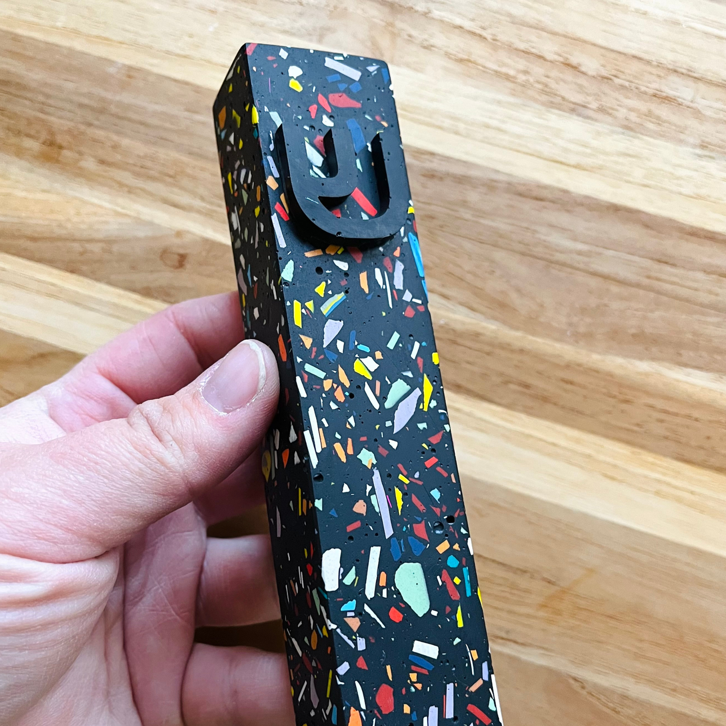 Mezuzah Case - Black & Multicolor Terrazzo