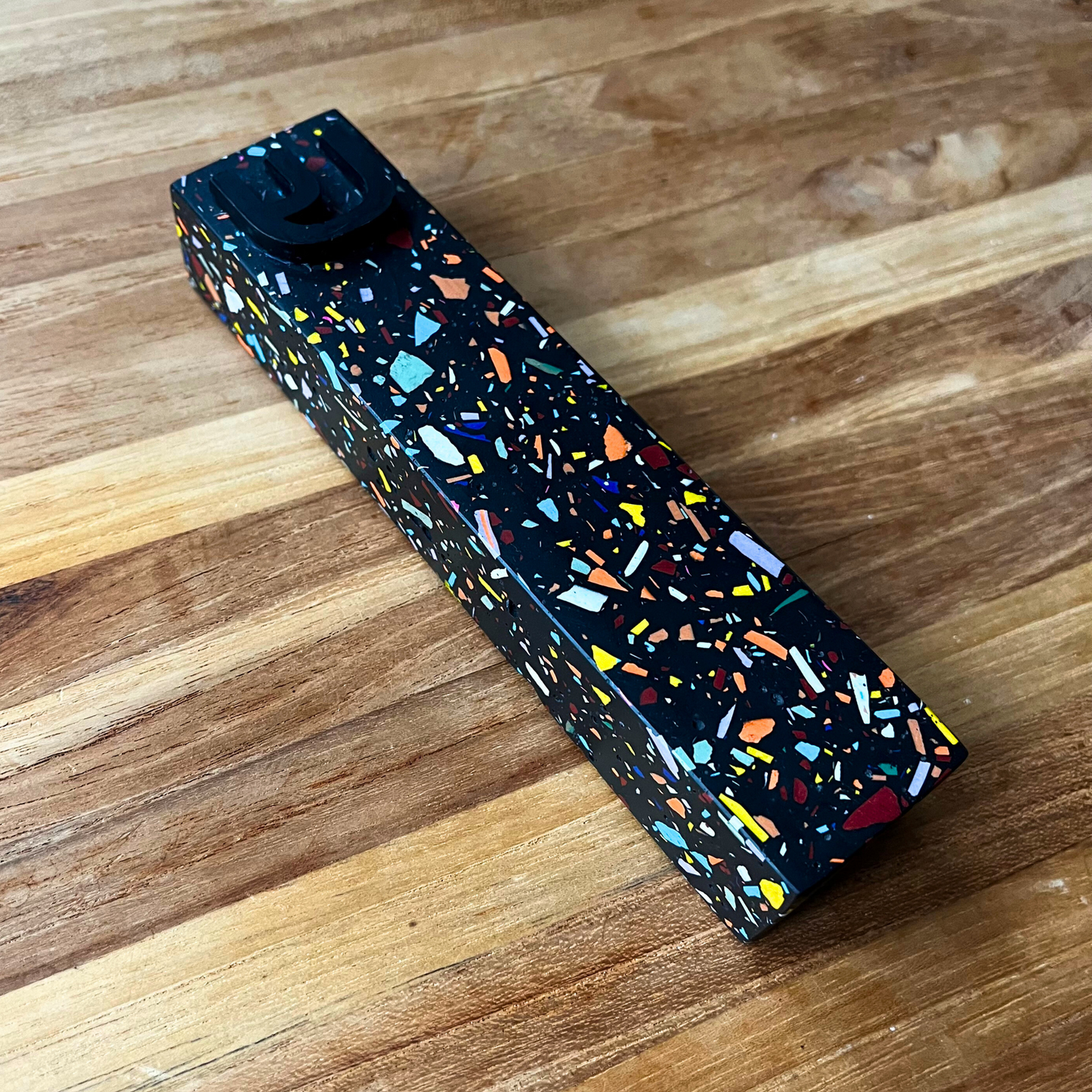 Mezuzah Case - Black & Multicolor Terrazzo
