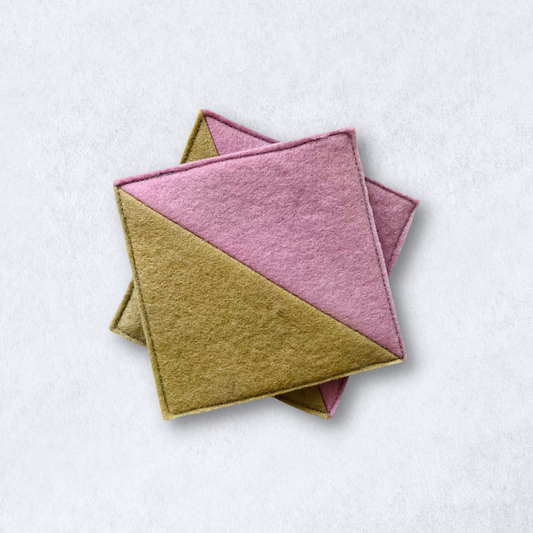 Halfsies Coasters Set of 2 - Retro