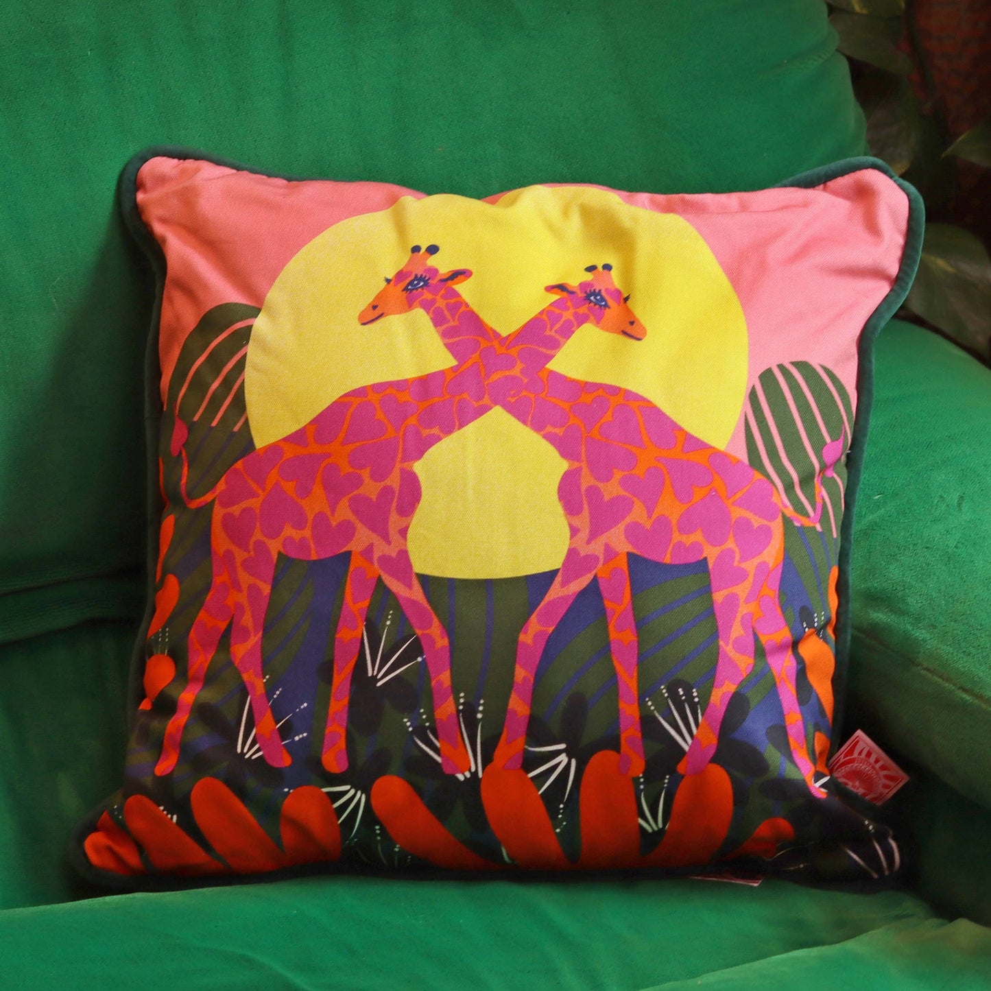 Loving Giraffes Throw Pillow Cover