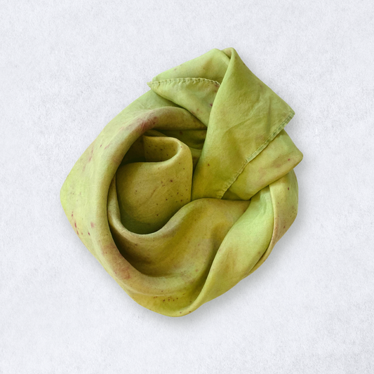 Meadow Green Silk Bandana - Botanically Dyed