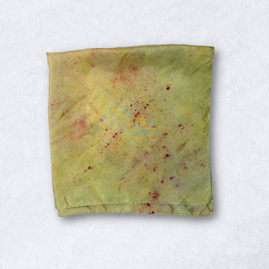 Meadow Green Silk Bandana - Botanically Dyed