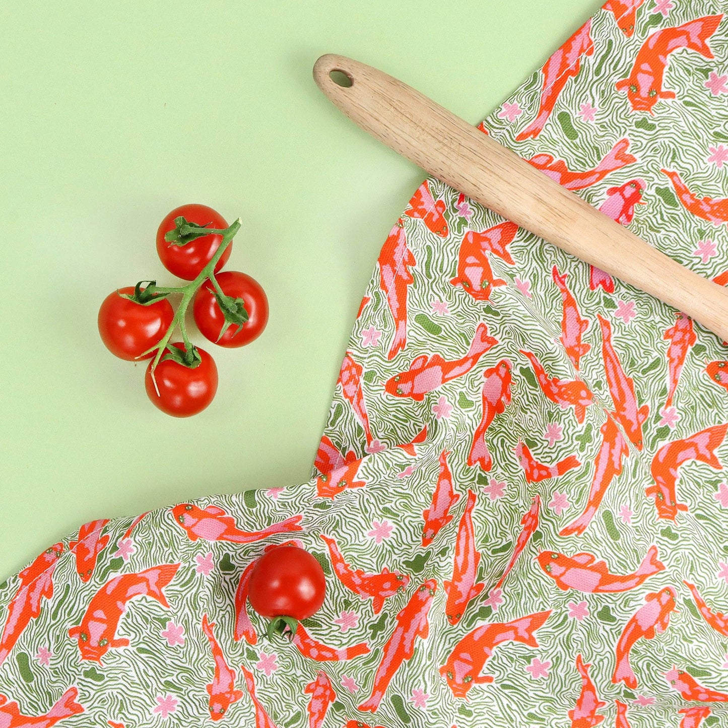 Koi Carp Print Tea Towel