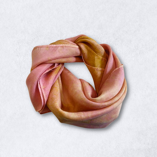 Peony Pink Silk Bandana - Botanically Dyed