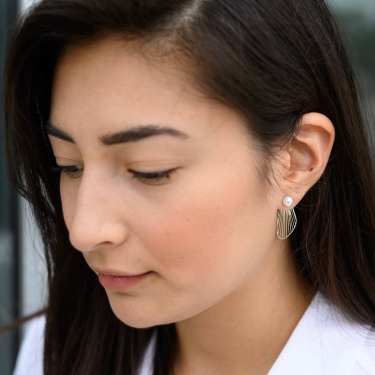 Wing Ear Jackets - Earrings - Silver