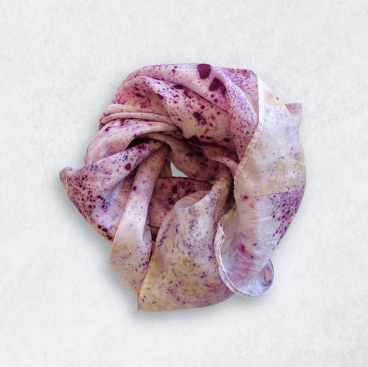 Wildflower Speckle Silk Bandana - Botanically Dyed