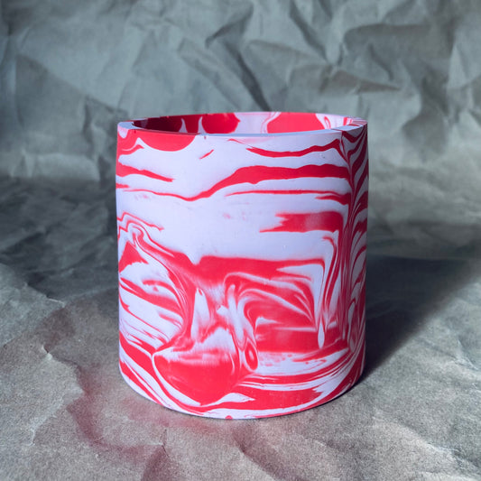 Marble Planter/Storage Vessel - Red + Pink