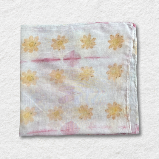 Flower Printed Soft Pink Bandana - OOAK 2