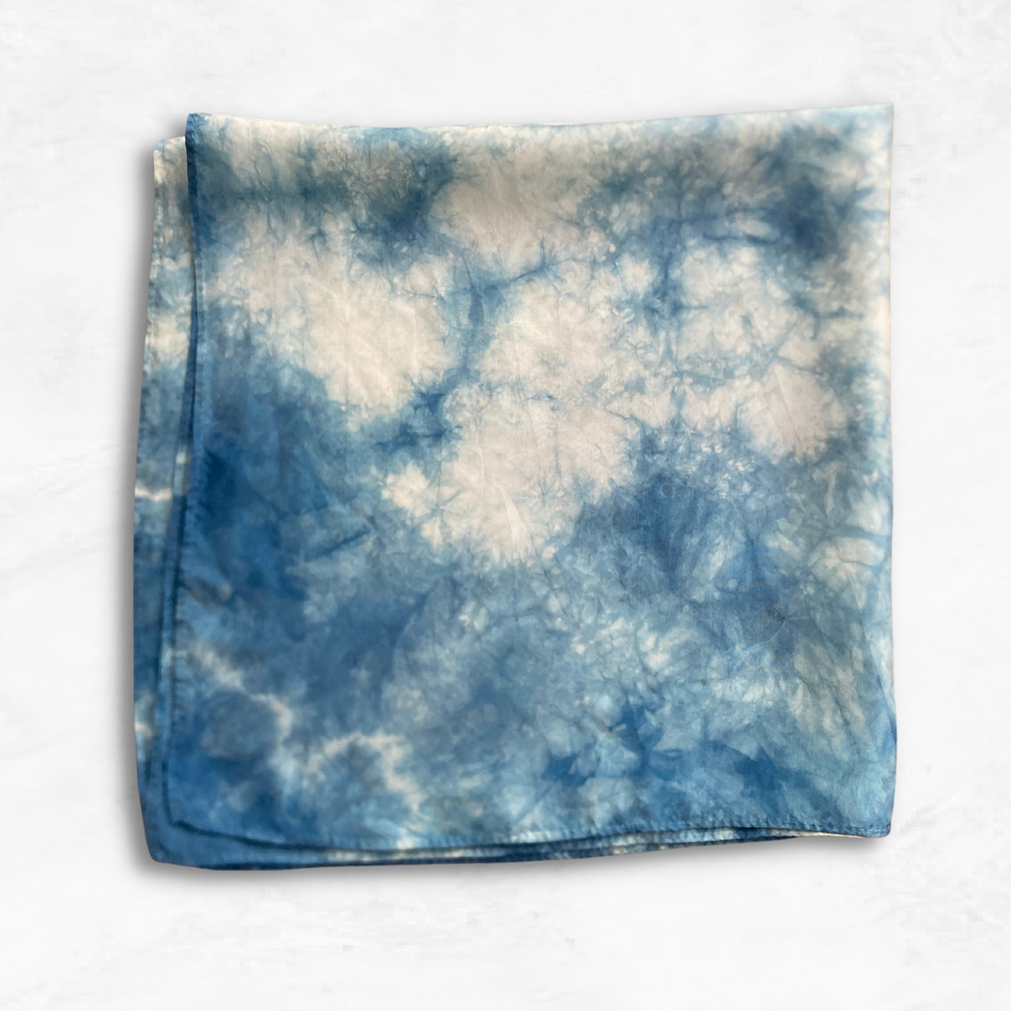 Blue Sky Silk Bandana - Botanically Dyed