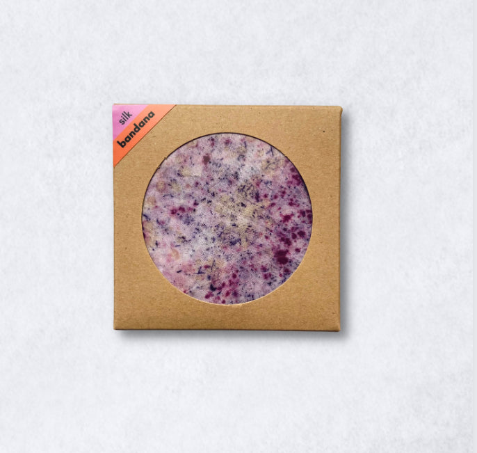 Wildflower Speckle Silk Bandana - Botanically Dyed