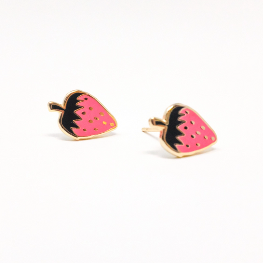 Strawberry Enamel Earrings