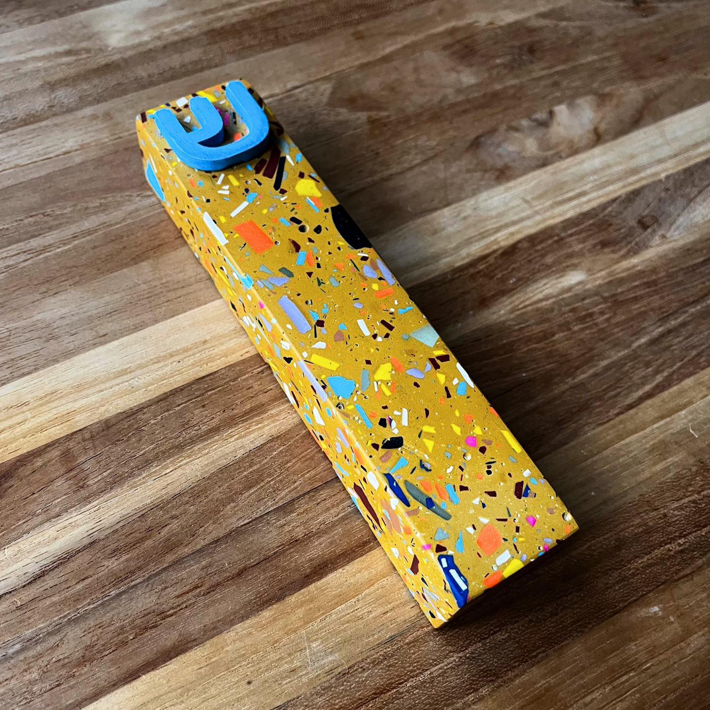 Mezuzah Case - Yellow & Multicolor Terrazzo