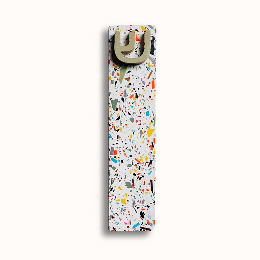 Mezuzah Case - White & Multicolor Terrazzo