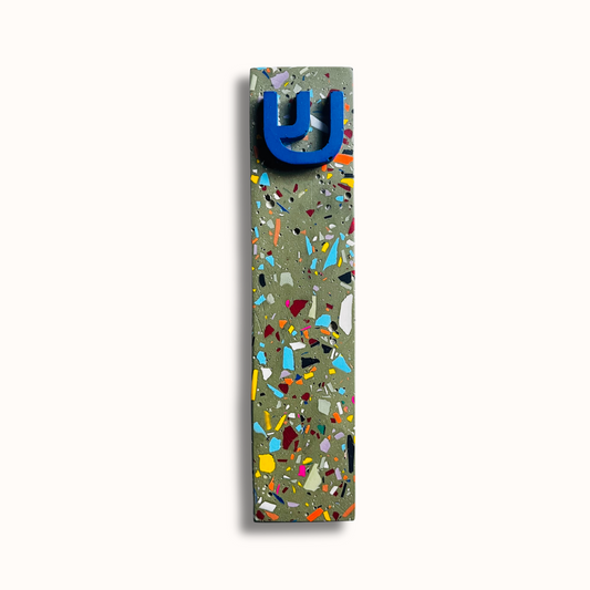 Mezuzah Case - Olive & Multicolor Terrazzo