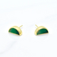 Emerald Clay Moon Stud Earrings
