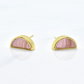 Rose Quartz Clay Moon Earrings