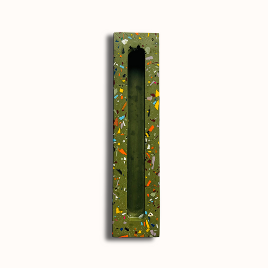 Mezuzah Case - Olive & Multicolor Terrazzo