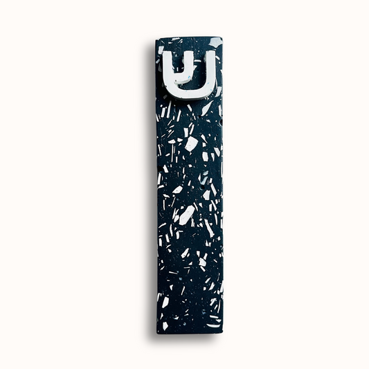 Mezuzah Case - Black & White Terrazzo