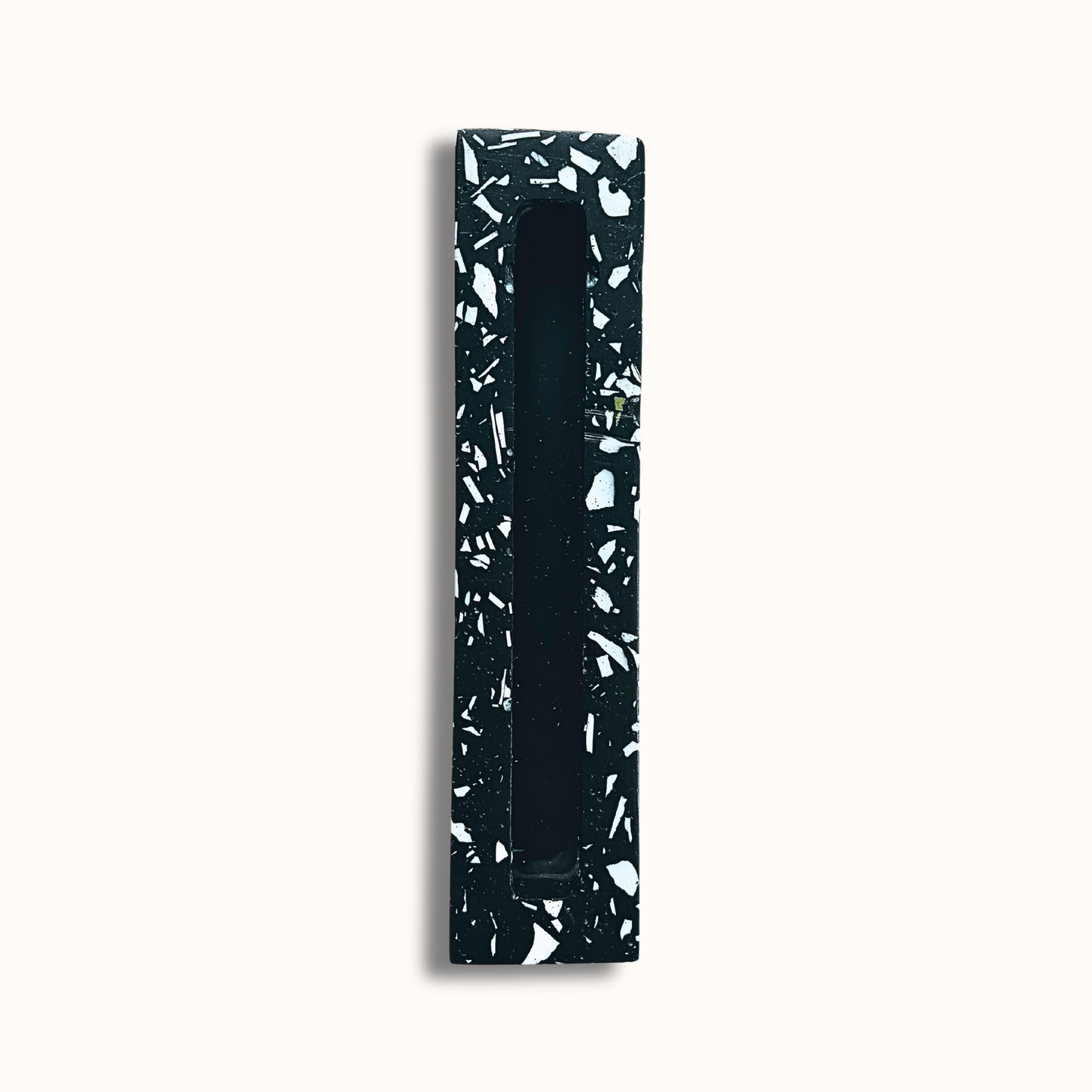 Mezuzah Case - Black & White Terrazzo