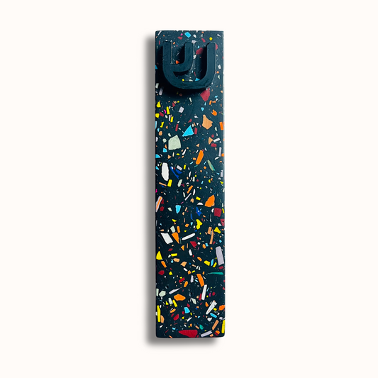 Mezuzah Case - Black & Multicolor Terrazzo