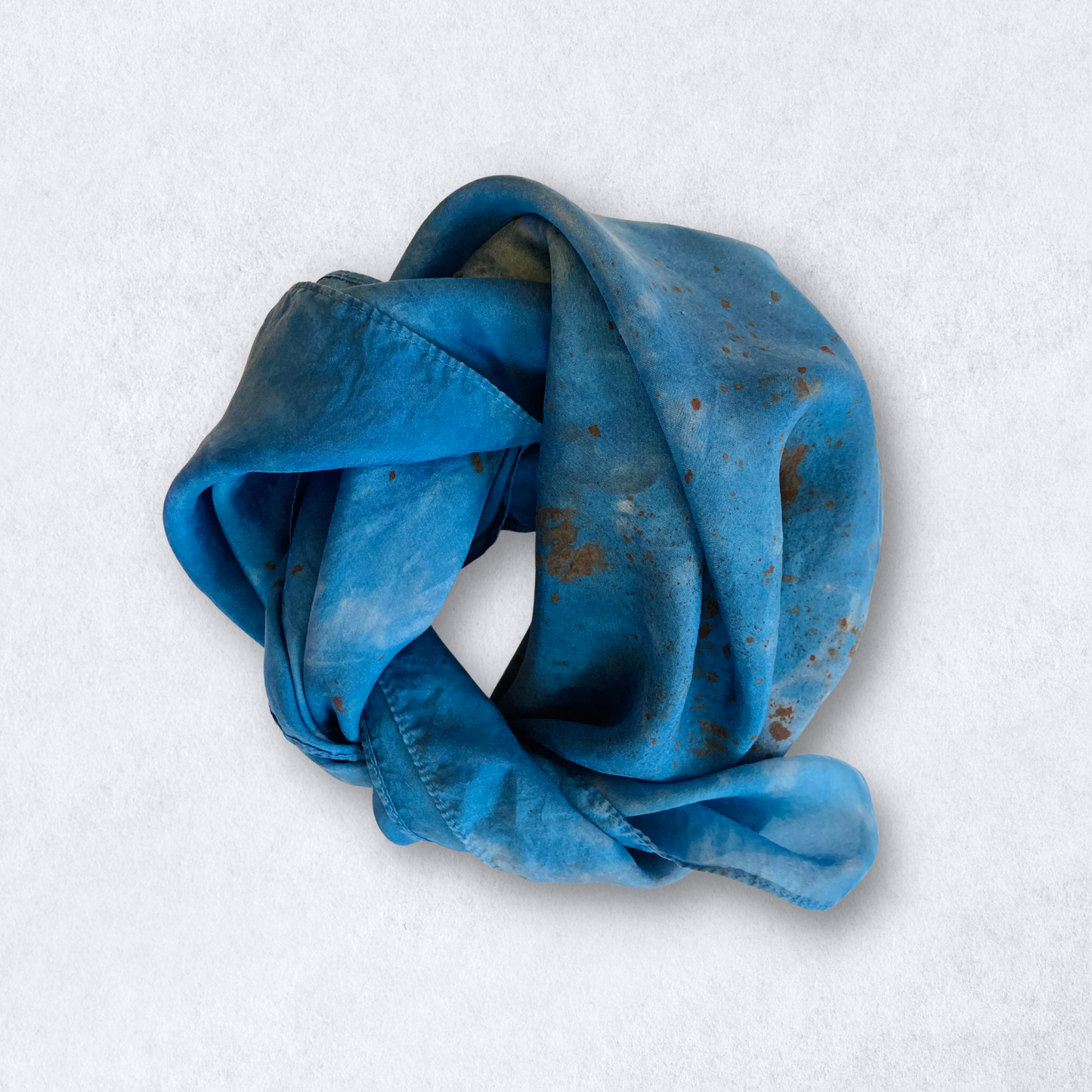 Indigo Silk Bandana - Botanically Dyed