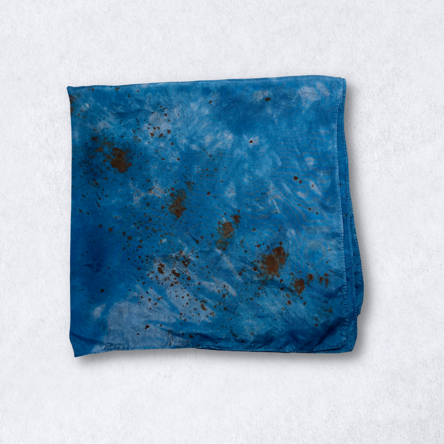 Indigo Silk Bandana - Botanically Dyed