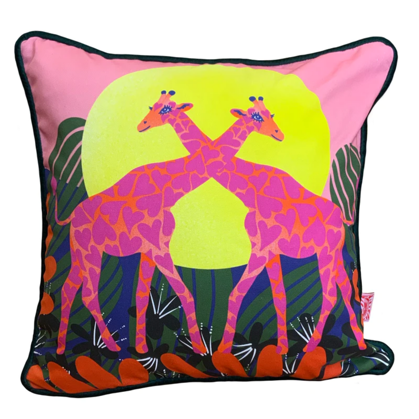 Loving Giraffes Throw Pillow Cover