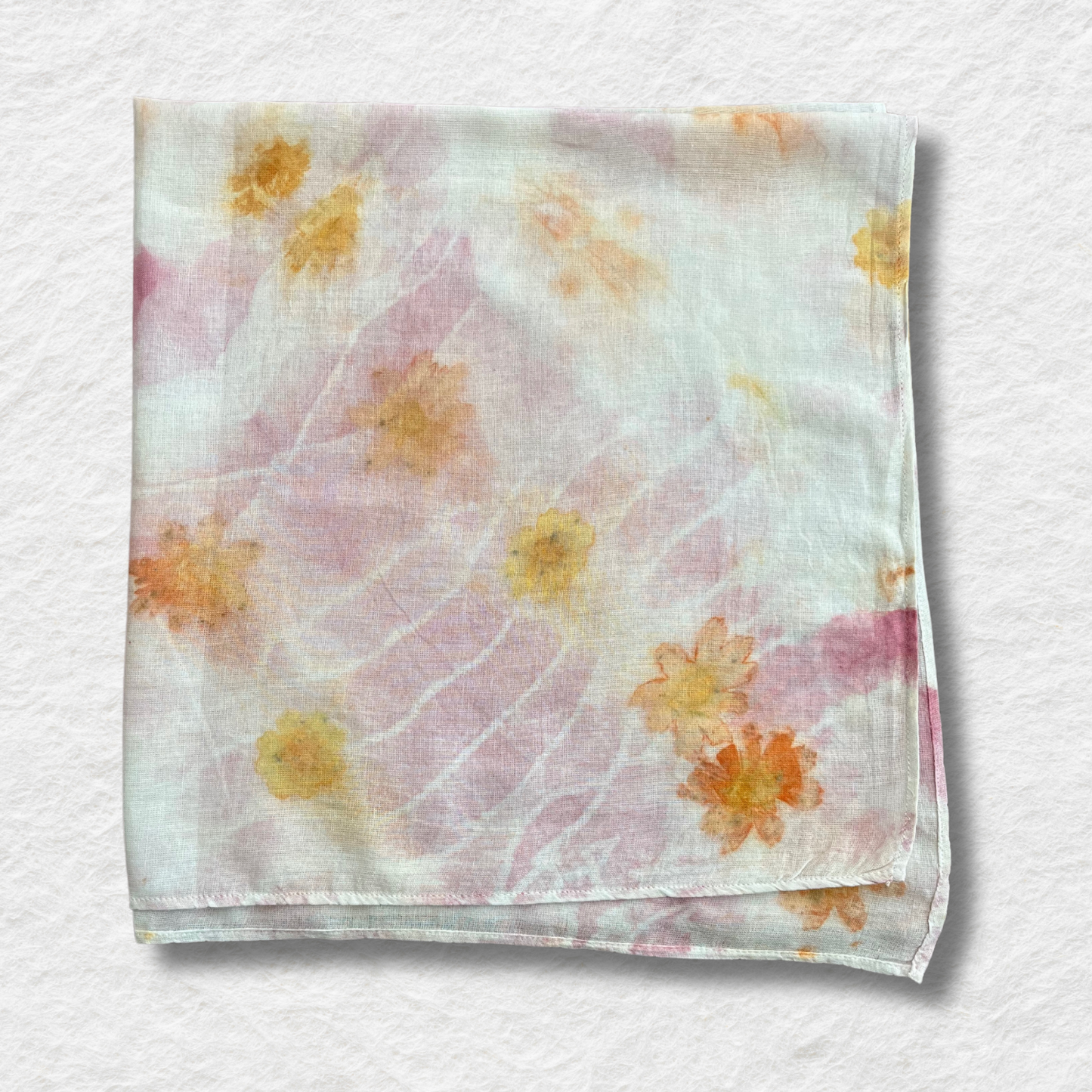 Flower Printed Soft Pink Bandana - OOAK 3