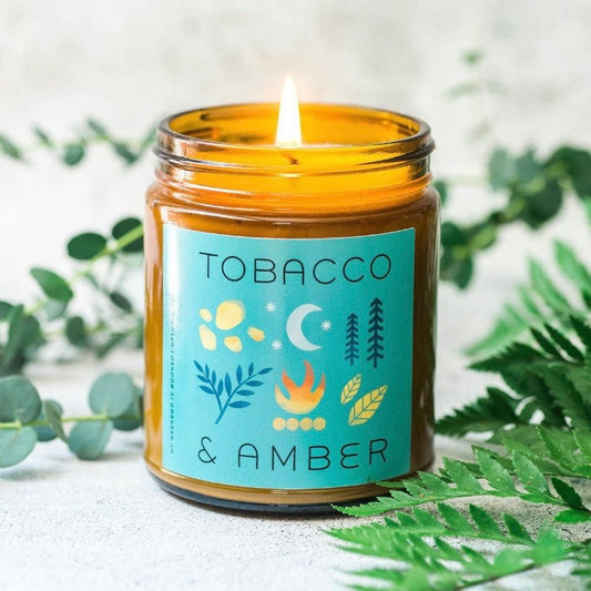 Tobacco and Amber Soy Candle - Amber Jar