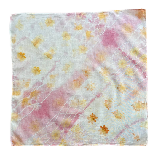 Flower Printed Soft Pink Bandana - OOAK 4