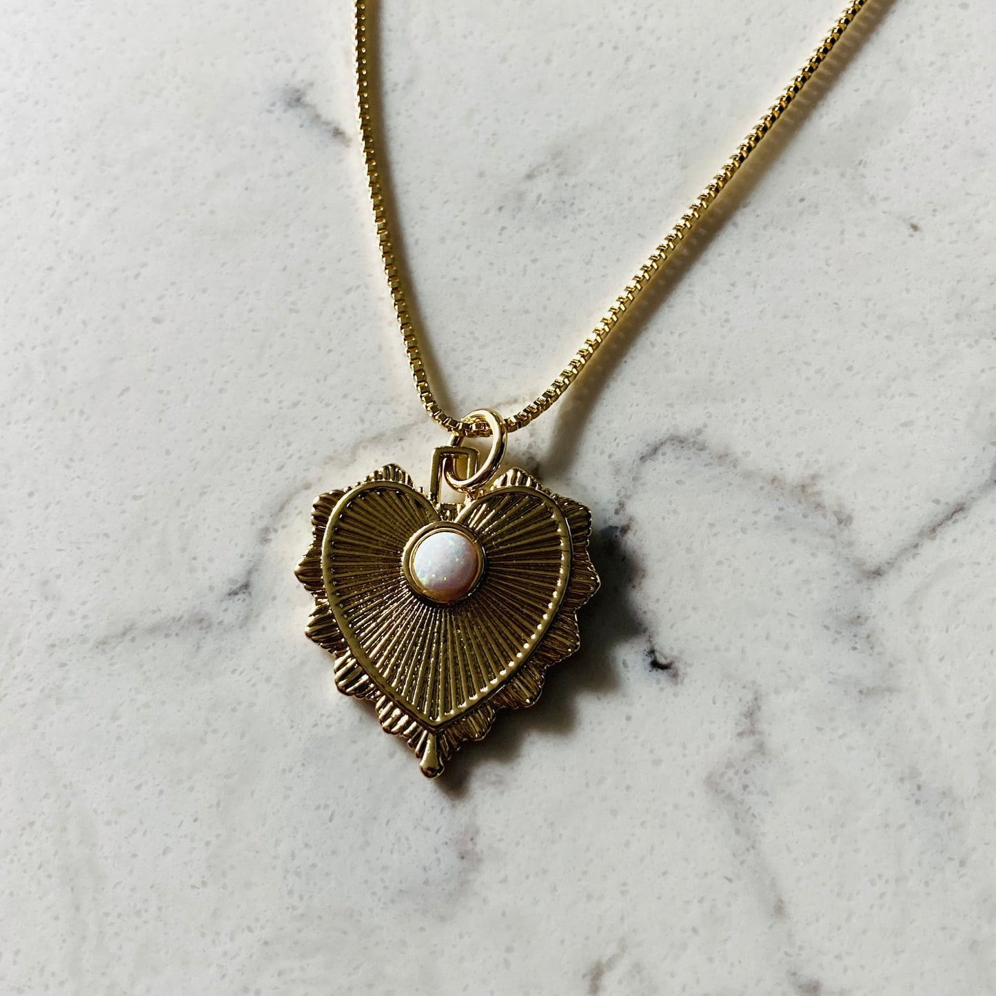 Scalloped Heart Charm Necklace