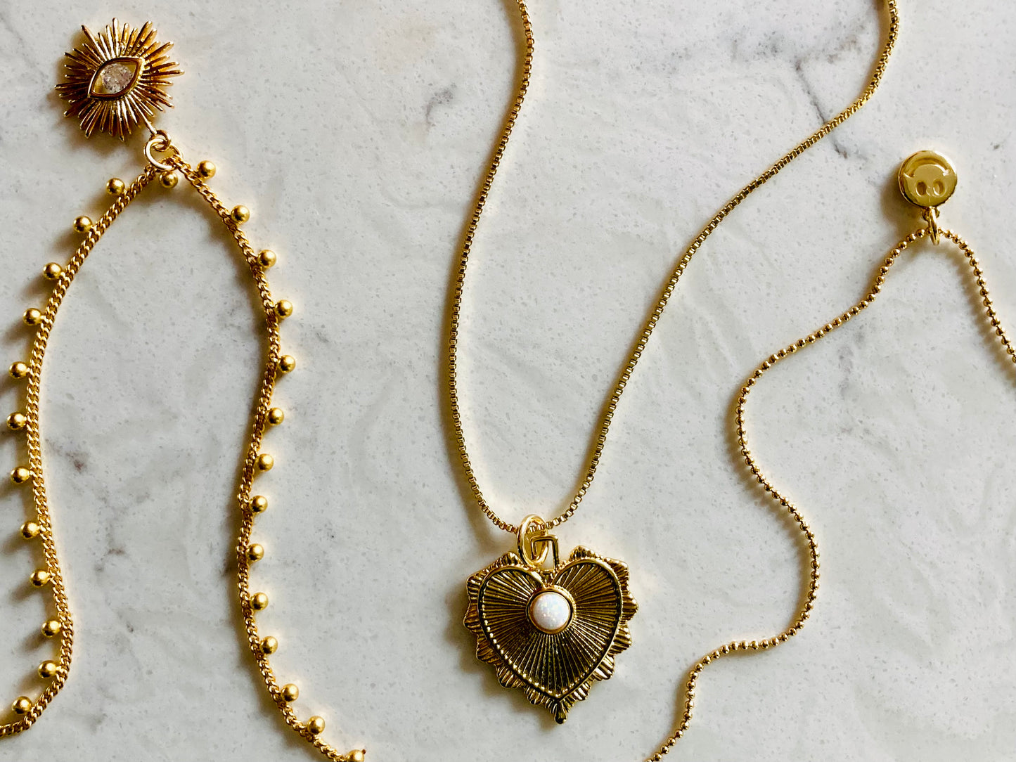 Scalloped Heart Charm Necklace