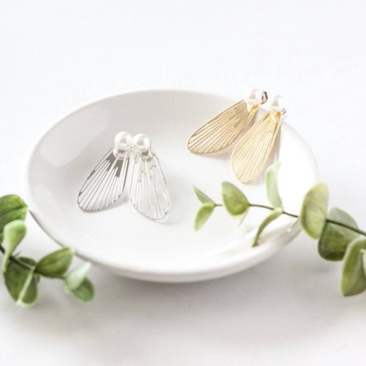 Wing Ear Jackets - Earrings - Silver