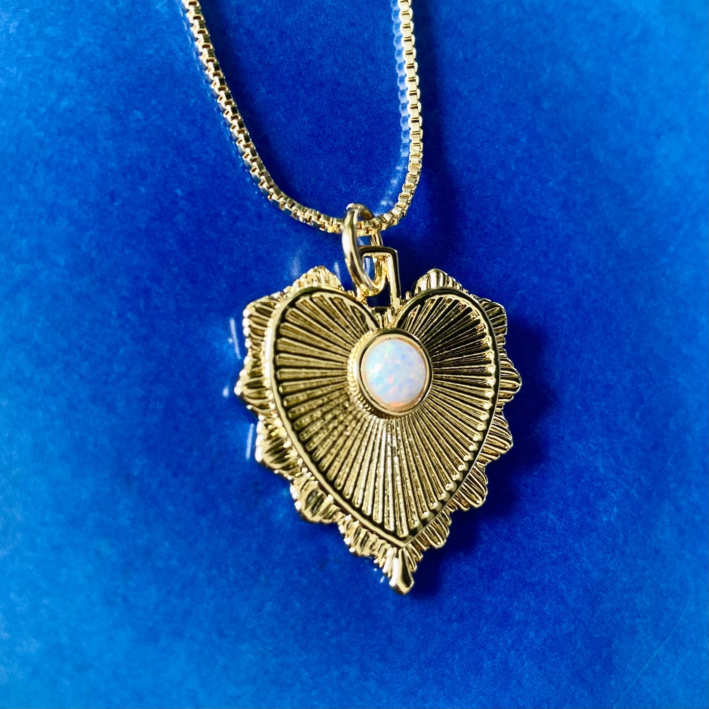 Scalloped Heart Charm Necklace